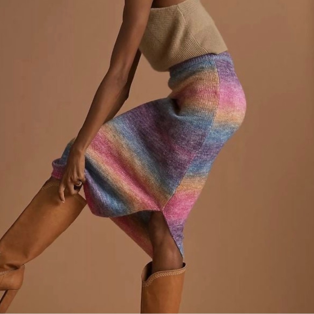 Anthropologie Sunset Sweater Midi Skirt - Picture 3 of 7